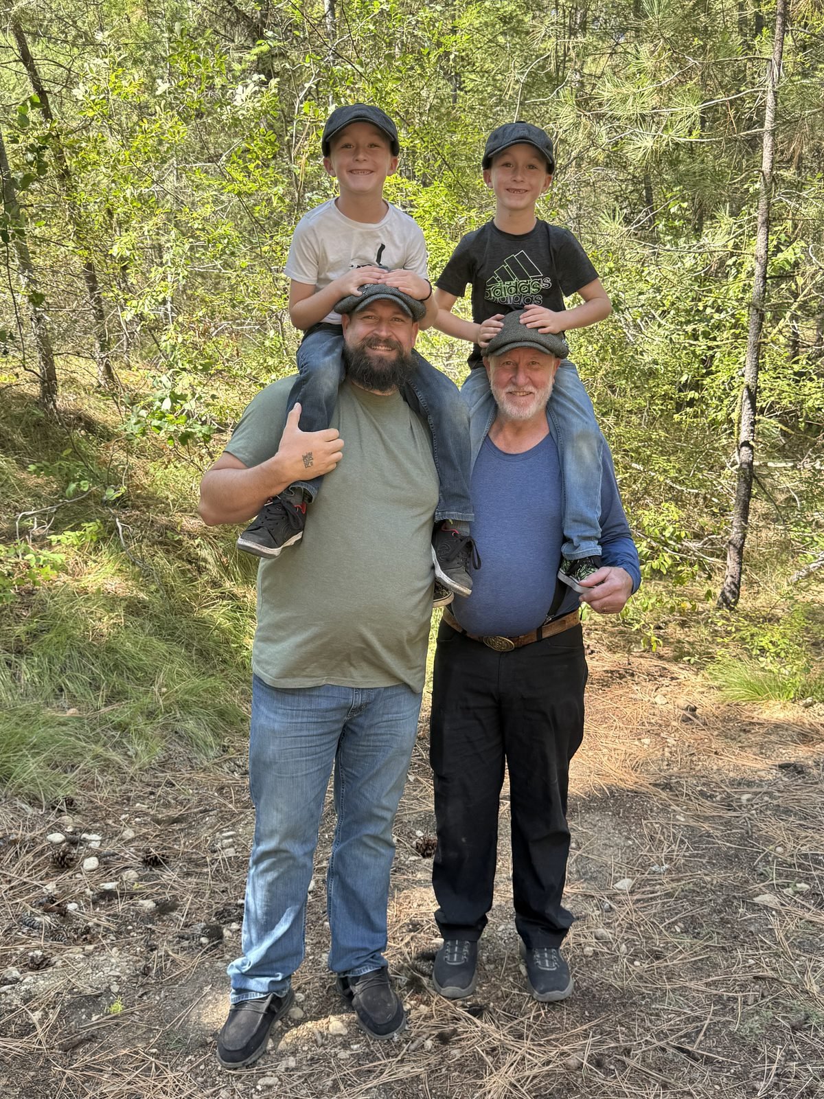 Three generations of glaziers - Cole Watson with his father and grandfather