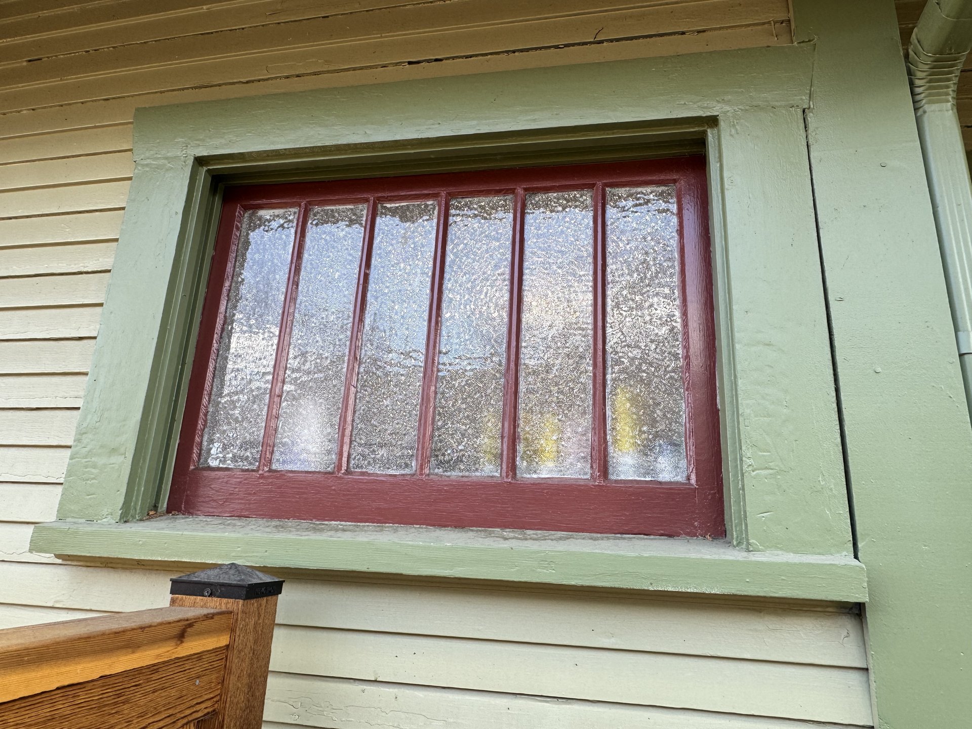 Broken glass being repaired