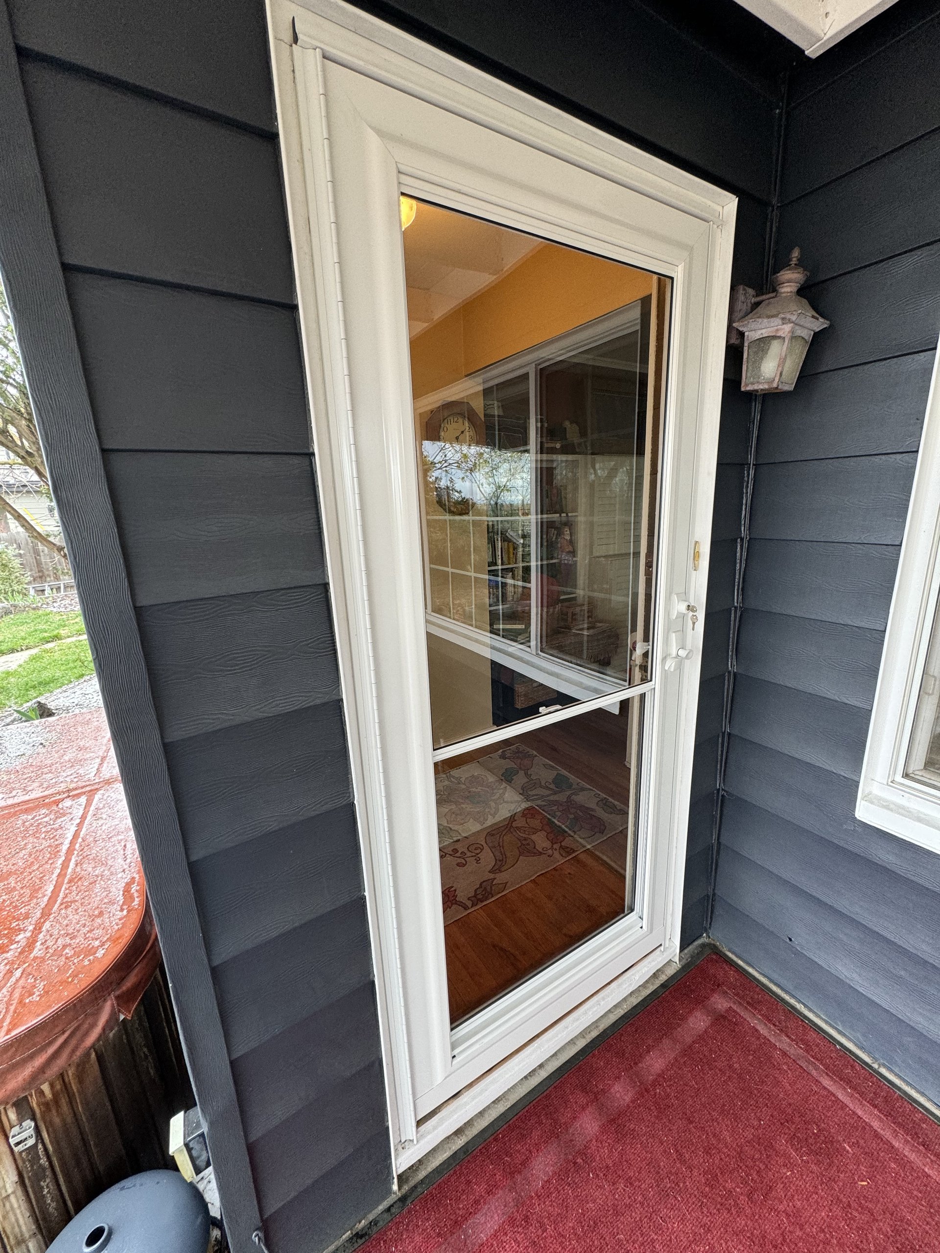 Storm door installation